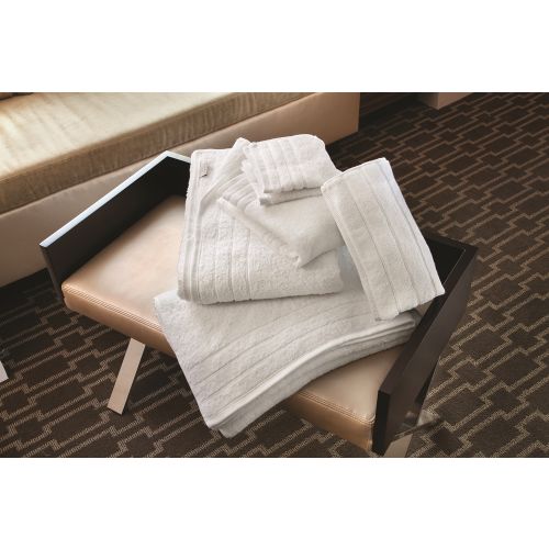 Hilton Worldwide Bath Towel, 19 lb., 100% Cotton, 30x60, White